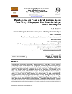 Morphometry and Flood in Small Drainage Basin: Case Study of