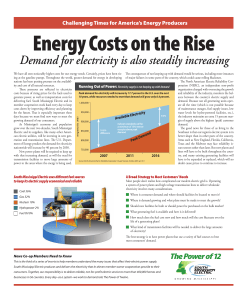 Demand for electricity is also steadily increasing