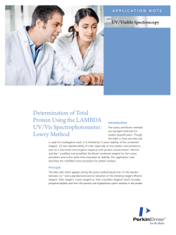 Determination of Total Protein Using the LAMBDA UV