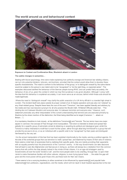 The world around us and behavioural context