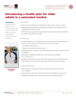 Introducing a health plan for older adults in a saturated market.