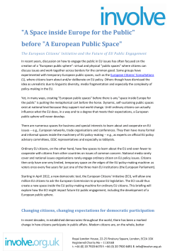 "A Space inside Europe for the Public" before "A European