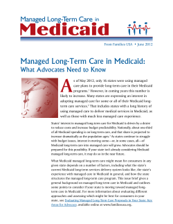 Managed Long-Term Care in Medicaid