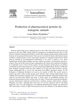 Production of pharmaceutical proteins by transgenic animals