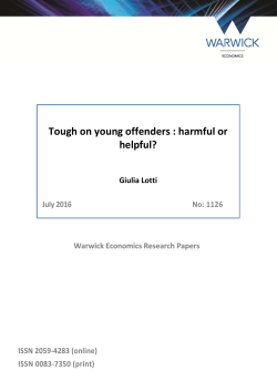Tough on young offenders : harmful or helpful?