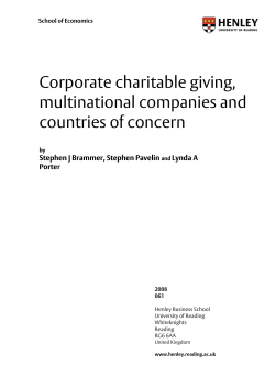 Corporate charitable giving, multinational companies and countries