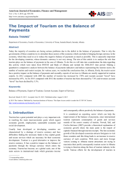 The Impact of Tourism on the Balance of Payments