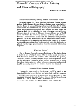 Primordial Concepts, Citation Indexing, and