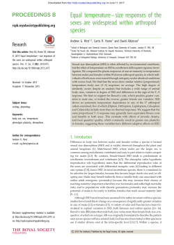 Equal temperature&ndash;size responses of the sexes are widespread