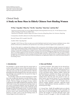 A Study on Bone Mass in Elderly Chinese Foot