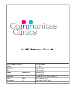 Management of Stress Policy