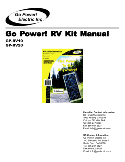 Go Power! RV Kit Manual