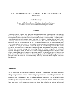 State Ownership and the Development of Natural Resources in