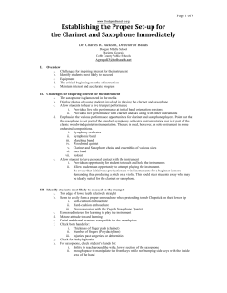 Establishing the Proper Set-‐up for the Clarinet and