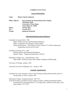 Curriculum Vitae - Kroc Institute