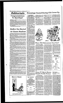 Editorials Hemmings Ousted During CIA Cover