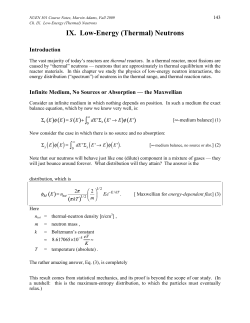 IX. Low-Energy (Thermal) Neutrons