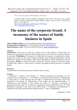The name of the corporate brand. A taxonomy of the names of family