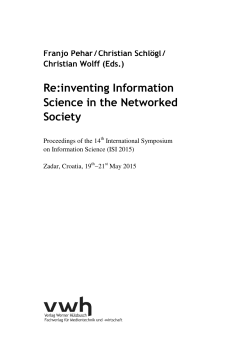 Re:inventing Information Science in the Networked - vwh