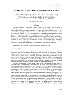 Steganography in HTML Based on Substitution of Script