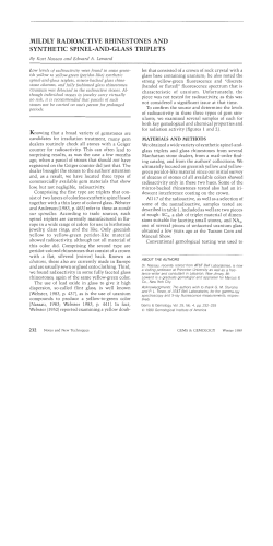 mildly radioactive rhinestones and synthetic spinel-and-glass