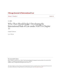 Developing the International Rule of Law under NAFTA Chapter 11