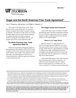 Sugar and the North American Free Trade Agreement