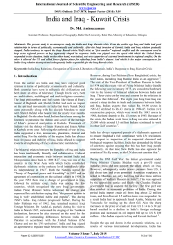 India and Iraq - Kuwait Crisis - International Journal of Scientific