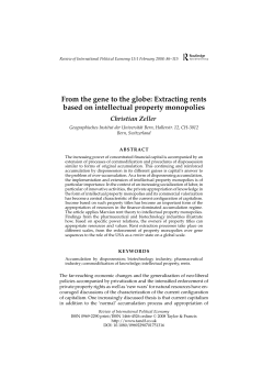 From the gene to the globe: Extracting rents based on intellectual