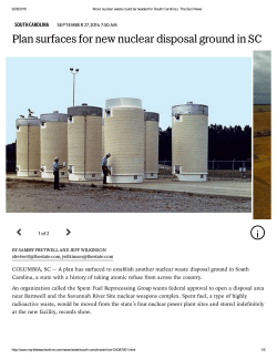 Plan surfaces for new nuclear disposal ground in SC