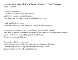 Song of Myself - David