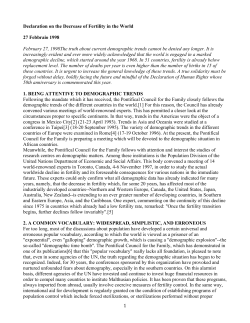 Declaration on the decline of fertility in the world