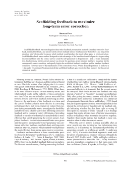 Scaffolding feedback to maximize long