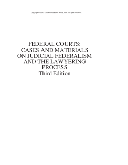 FEDERAL COURTS: CASES AND MATERIALS ON JUDICIAL