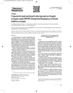 Evaluaci&oacute;n del estado nutricional de ni&ntilde;os ingresados en el hospital