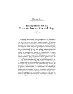 Finding Room for the Romantics between Kant and