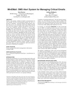 MinEMail: SMS Alert System for Managing Critical Emails