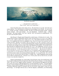 THE VIEW FROM THE PIT - The Rephidim Project