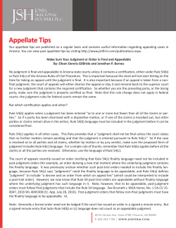 Make Sure Your Judgment or Order Is Final and Appealable