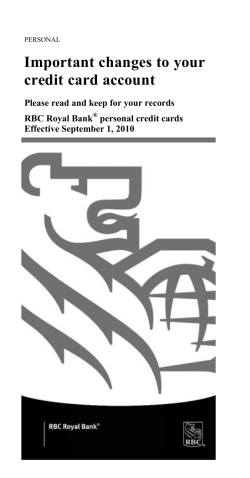 Important changes to your credit card account