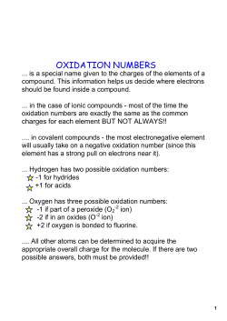 oxidation numbers