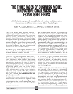 THE THREE FACES OF BUSINESS MODEL INNOVATION