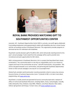 Royal Bank Provides Matching Gift to Southwest Opportunities