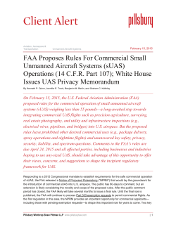FAA Proposes Rules For Commercial Small Unmanned Aviation