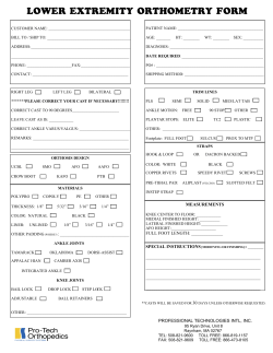 lower extremity orthometry form - Pro