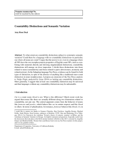 Countability Distinctions and Semantic Variation