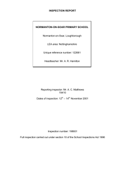 INSPECTION REPORT NORMANTON-ON