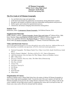 AP Human Geography 18 Week Course