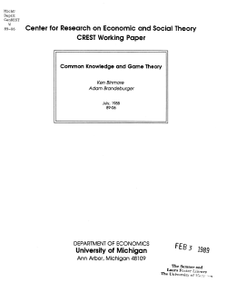 CREST Working Paper 1989 - Deep Blue