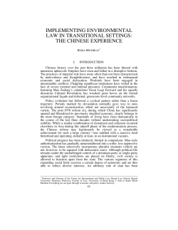 implementing environmental law in transitional settings: the chinese